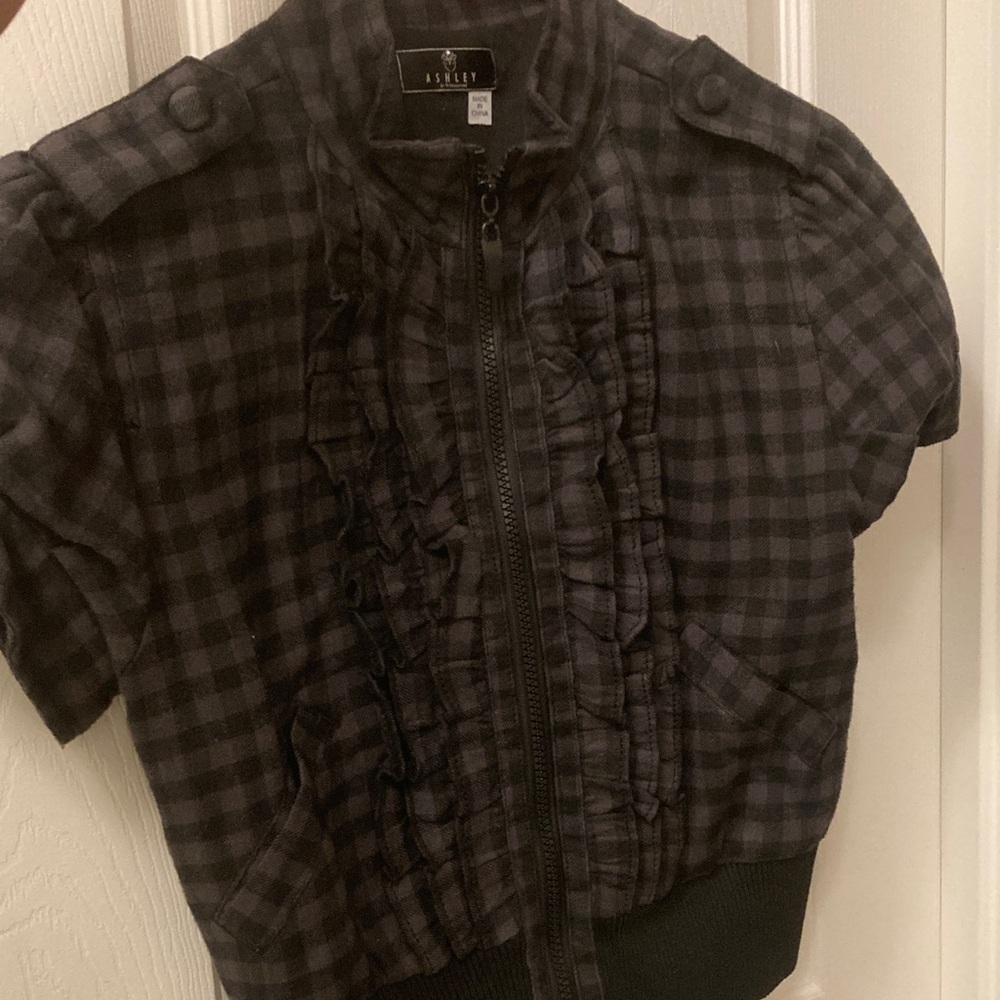 Ashley By 26 International Black Plaid Jacket
